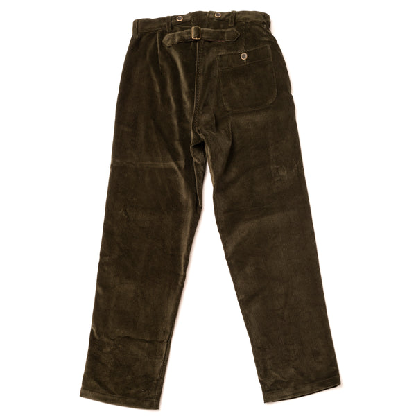 PANTALON "MANARD" VELOURS Vert Olive