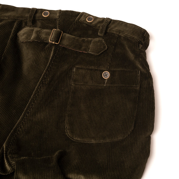 PANTALON "MANARD" VELOURS Vert Olive