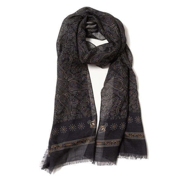 Echarpe laine et soie "GIPSY" black